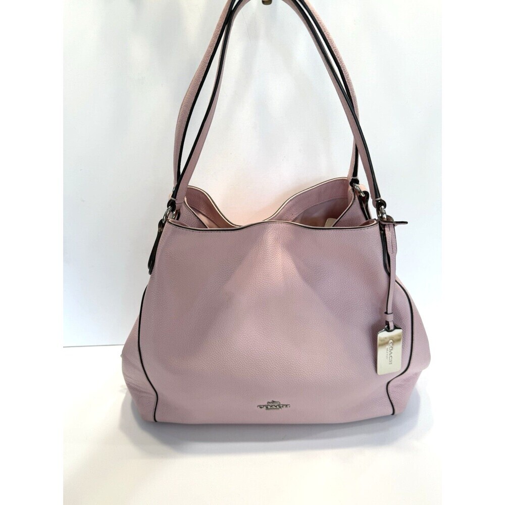 COACH Edie 31 Pebbled Leather Purse 36464 Satchel Handbag Light Petal Pink